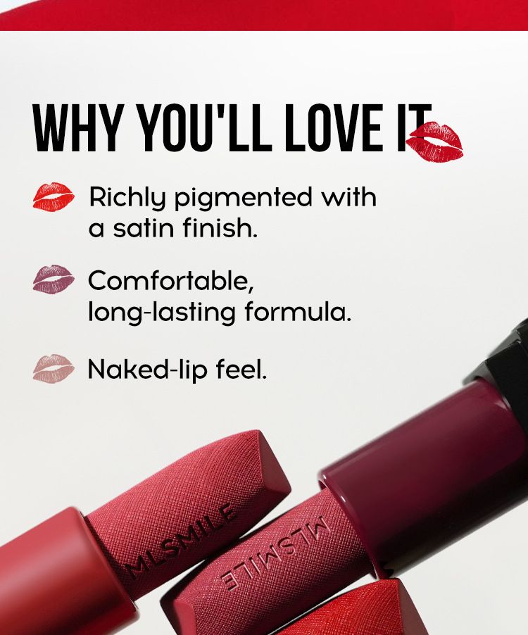 MLSMILE Embossed Matte Lipstick Set Easy To Color Moisturizing Lipstick Natural Nude Color 3 Pieces_voghion.com