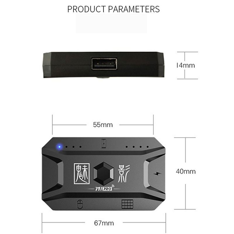 Plug and Play Gamepad PUBG Mobile Controller Gaming Tipkovnica Miš Converter Bluetooth 5.0 za Android Adapter za IOS_voghion.com