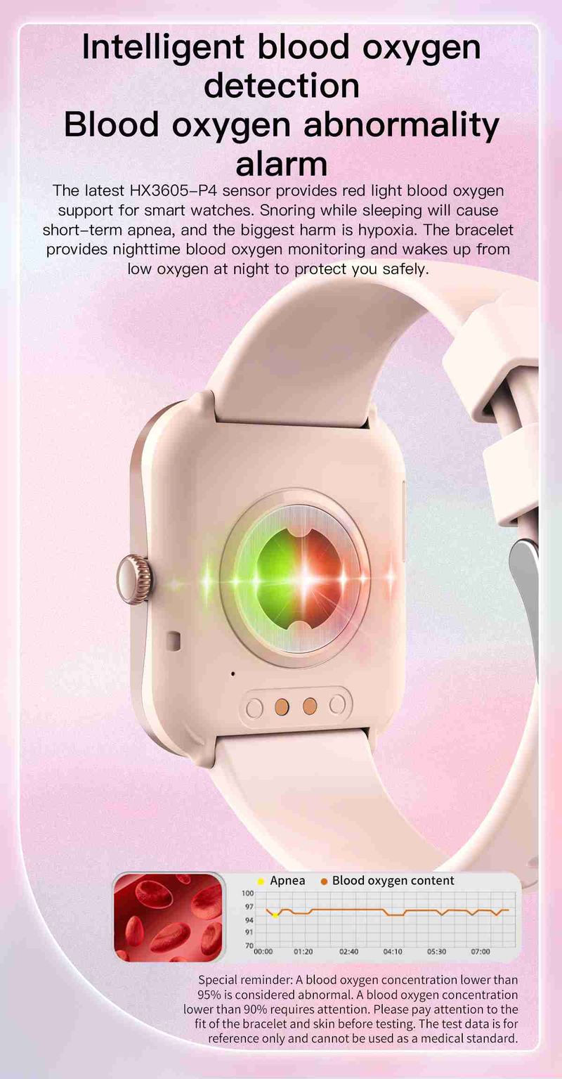 High Quality Unisex Smartwatch Square IPS Display Heart Rate Tracker Android IOS IP67 Magnetic Music Player Silicone_voghion.com