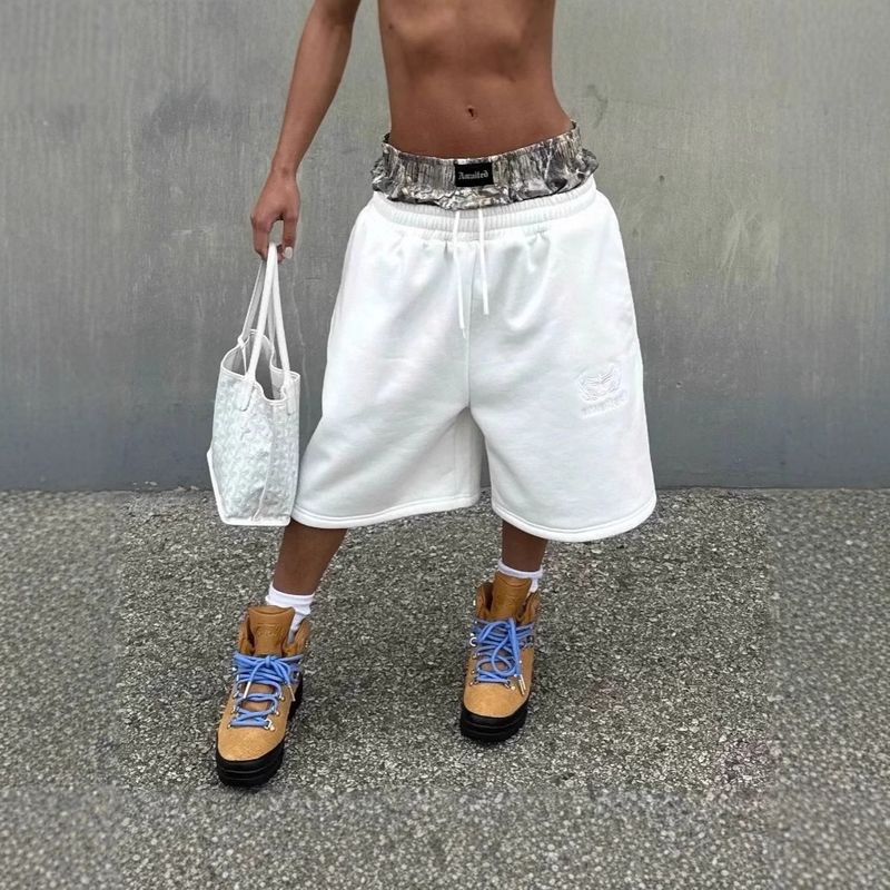 Premium Products American High Street Fashion Brand Double Waisted Seven Quarter Men, Loose And Fashionable Casual Shorts For Men_voghion.com