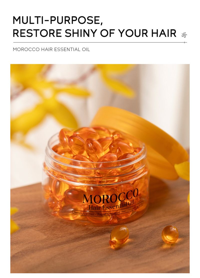 Scrub e trattamenti per il corpo Nuovo prodotto QUIYUM Olio essenziale per la cura dei capelli marocchino Capsule 50 capsule*1 ml Colorazione per capelli Verticale Morbida_voghion.com