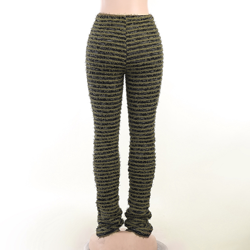 Dameskleding Gebreide Gestreepte Sexy Slanke Broek Kinder Lente Mode Hoge Taille Heup Lifting Hot Girl Casual Broek_voghion.com
