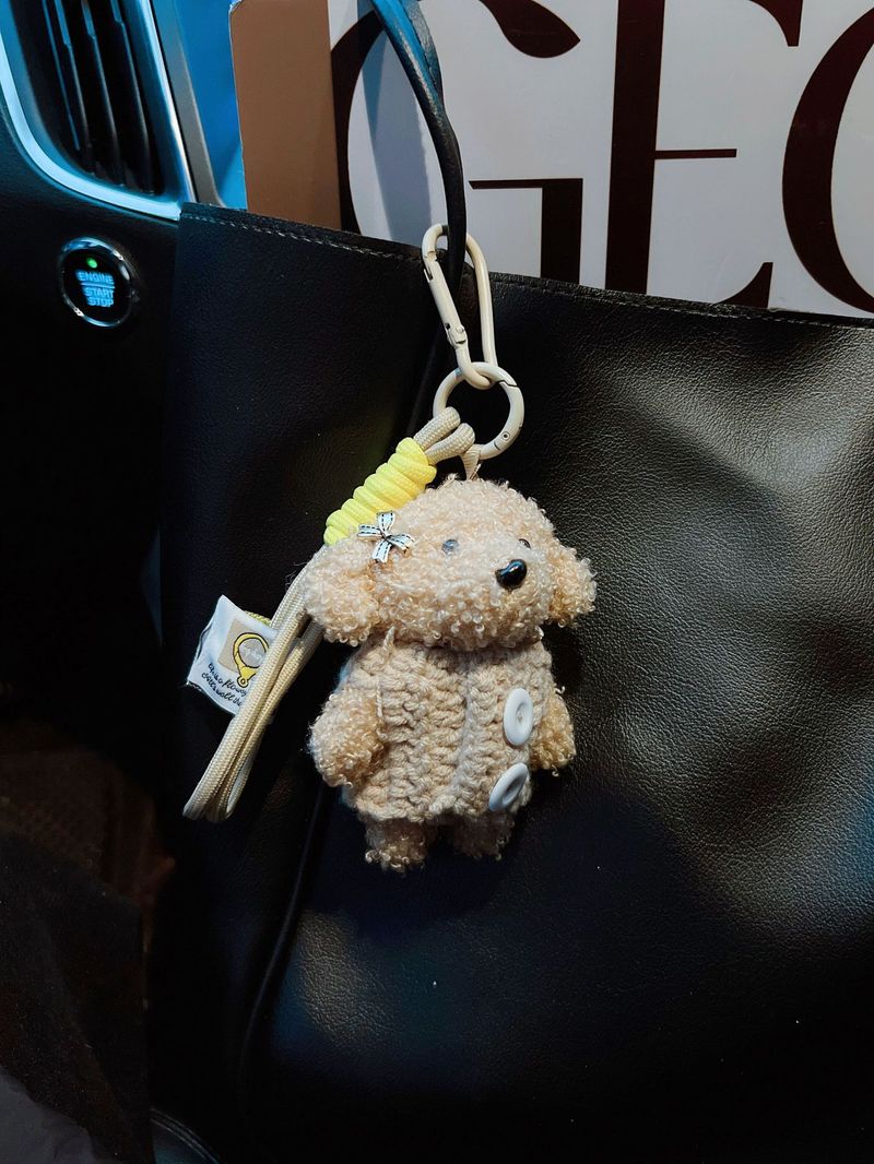 Niedlicher und entzückender Cartoon-Plüschbär-Schlüsselanhänger, mädchenhaftes Herz, Taschenzubehör, Anhänger, Puppe, kleines Geschenk, Ornament_voghion.com