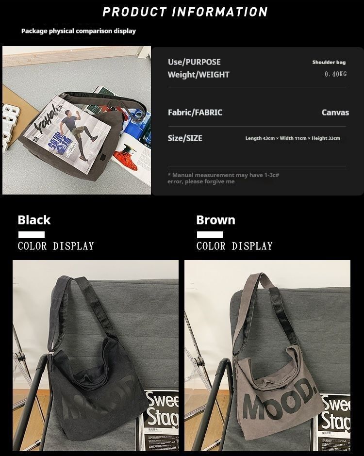Borsa in tela alla moda, borsa a tracolla retrò artistica da donna, borsa a tracolla casual da studente_voghion.com