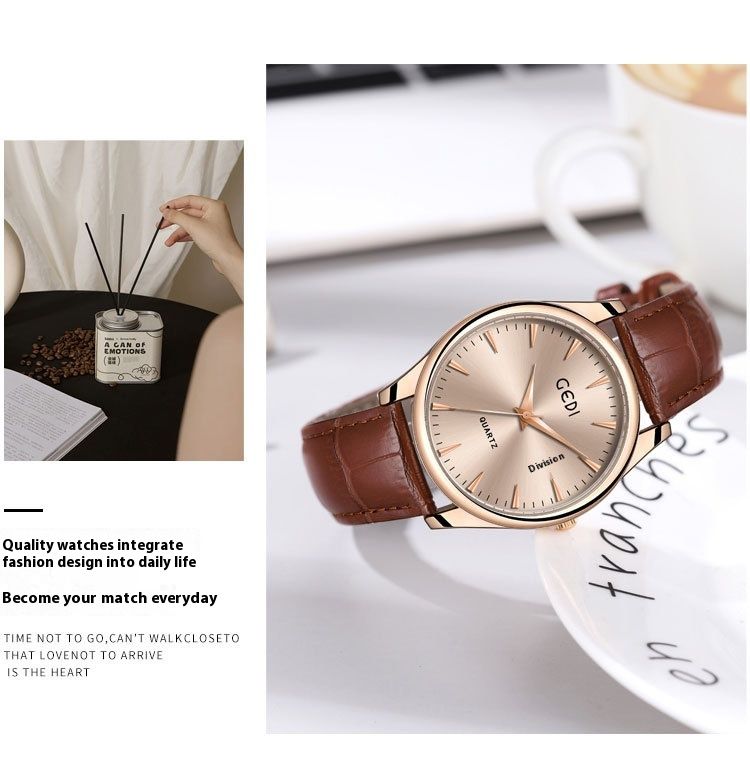 Neue mode paar modelle klassische leder einfache senior gefühl kalender wasserdicht quarzuhr_voghion.com