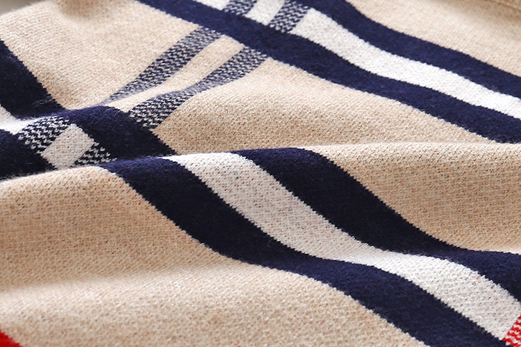 Herfst kinderkleding jongens geruite jacquard trui kinderen afneembare kraag nep tweedelige kerngesponnen garen trui trui_voghion.com