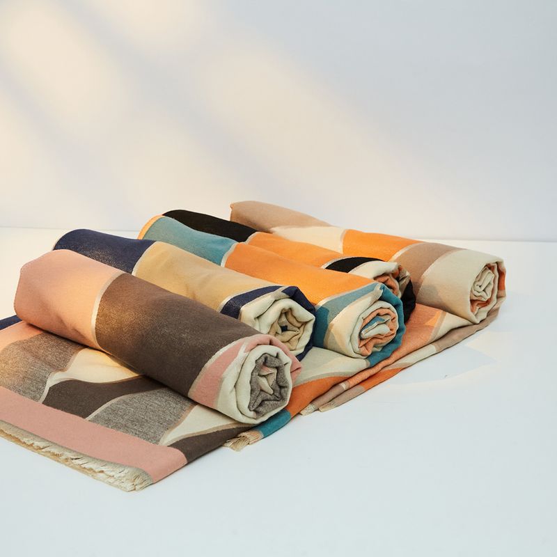Office windproof and warm shawl, women's outerwear with imitation cashmere scarf, air-conditioned room cloak,_voghion.com