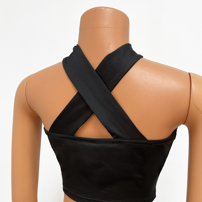Ensemble jupe courte sexy deux pièces pour femmes_voghion.com
