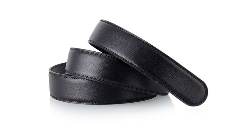 HOT HIDUP Hochwertiger Echtleder-Automatikgürtel für Herren in Blau, nur Riemen ohne Schnalle, 3,5 cm breit_voghion.com
