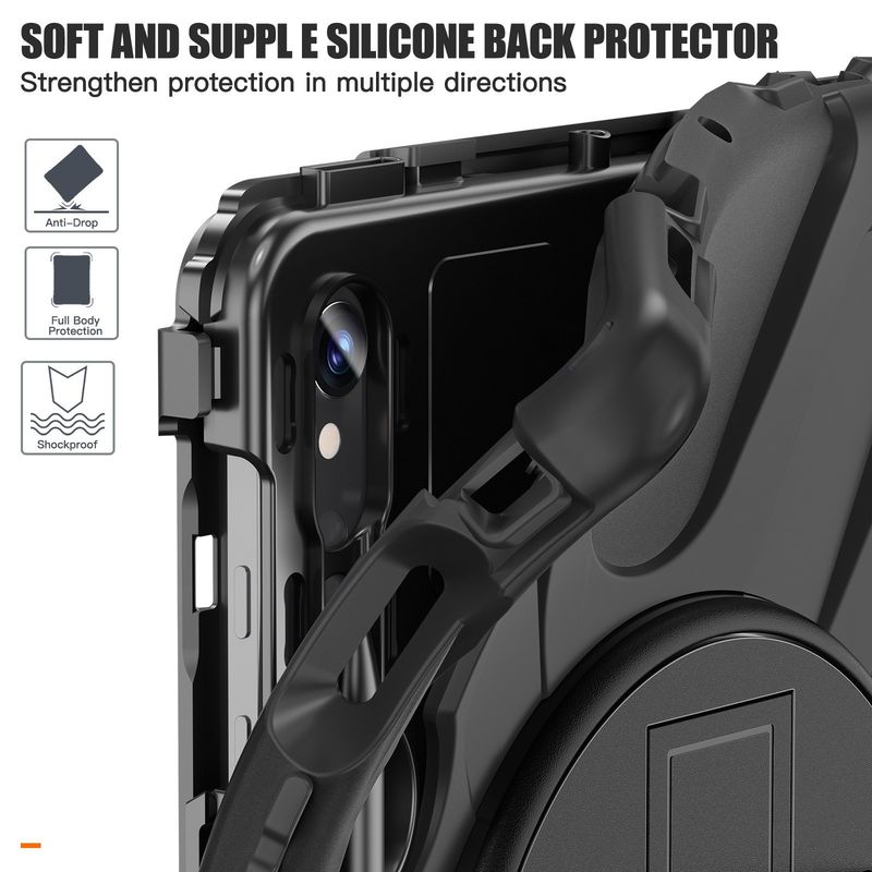 Geeignet fir Samsung Tab A9+11 Pirate King Handheld Rotatiounsstativ X210/X216 Schutzhülle fir Tablet mat Riemen_voghion.com
