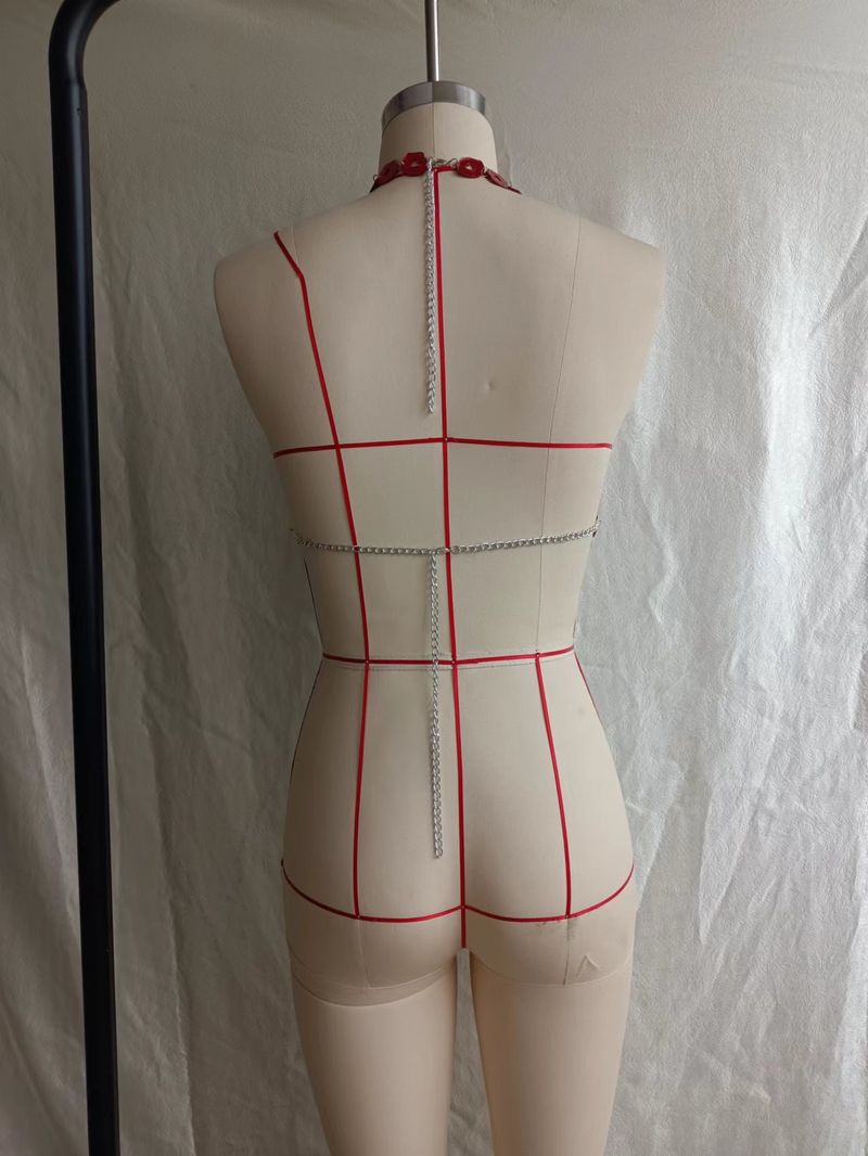 Acrylplaat dikke plaat meerlaags gepersonaliseerde splicing mode halter nek wrap borst top klein vest_voghion.com