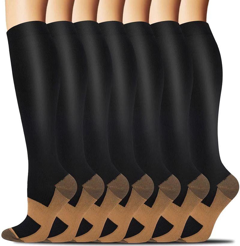 Calzini a compressione lunghi da uomo e da donna, per ciclismo, corsa e maratona, a pressione, per esterni_voghion.com