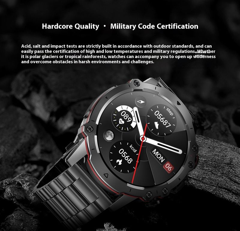 Nuovo smartwatch per chiamate Bluetooth AK56 da esterno Frequenza cardiaca da 1,43 pollici, pressione sanguigna, smartwatch multisport_voghion.com