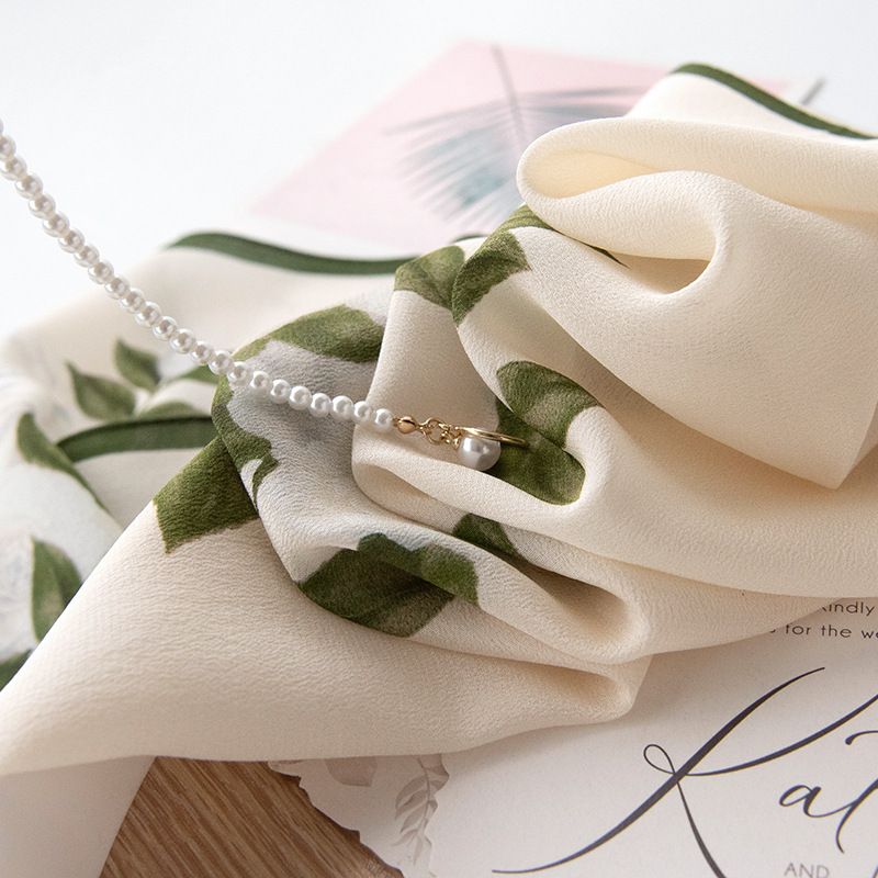 Seta di gelso, Sciarpa di seta, Collezione Versatile Primavera/Estate 2024 da donna con stampa di inchiostro e bambù a rasatura lunga, Scialle di protezione solare,_voghion.com