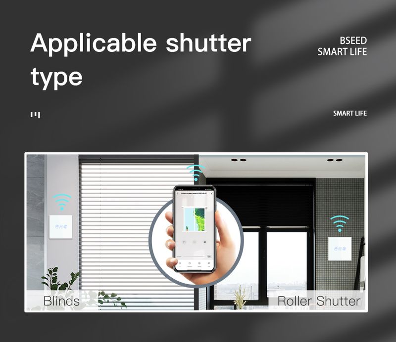 BSEED Wifi spínač závěrky dotykový spínač pro motorový váleček BDS procentuální ovládání podpora aplikace Tuya Smart Life Alexa_voghion.com