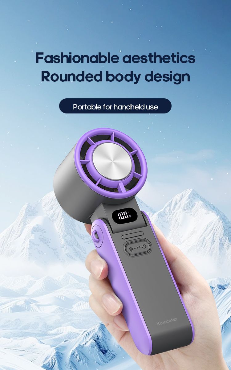 KINSCOTER Outdoor Foldable Portable Hdheld Mini Cooling Rechargeable 3600mAh 100-level Free Control High Speed Turbo_voghion.com