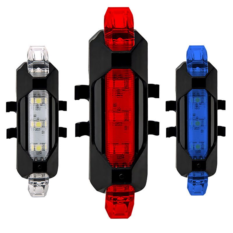 USB wiederaufladbare LED-Warnleuchte für die Nacht, Fahrrad-Rücklicht, Mountainbike-Reitausrüstung_voghion.com