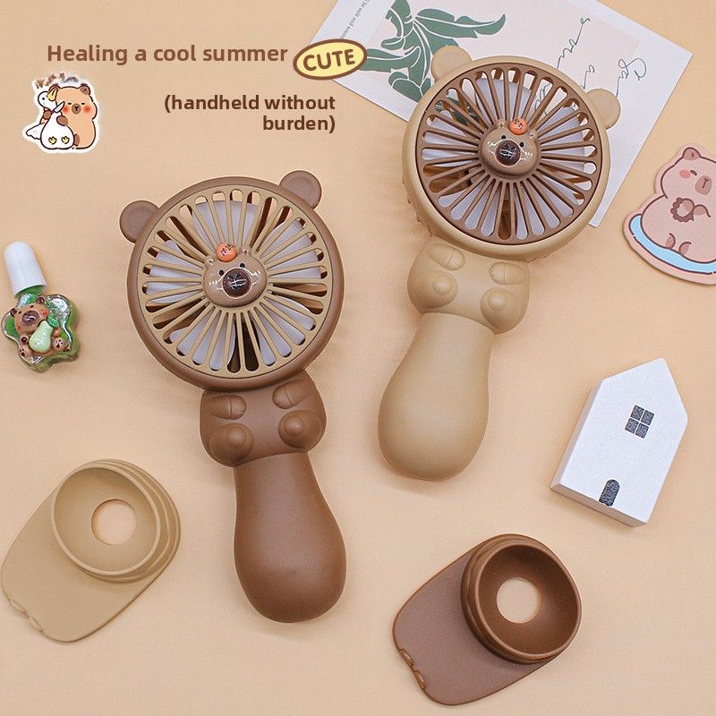 2025 New Handheld Small Fan Cute Kapibara Portable Handheld Fan Summer Mini Fan_voghion.com