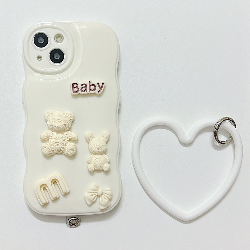 Applicable to Huawei Honor 80 wave air cushion BABY bear phone case P60PRO Bubble Drop-resistant rabbit love bracelet_voghion.com