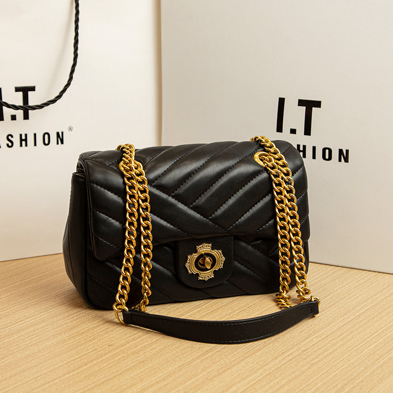 Borsa a tracolla di fascia alta piccola e alla moda con catena da donna versatile a tracolla nuova 2024_voghion.com