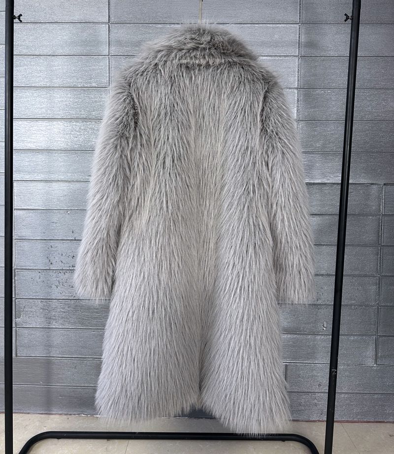 Kunstpelzmantel für Damen, lang, Trenchcoat – Winter-Teddybärjacke mit Reverskragen (Oversized-Passform, Beige/Schwarz/Taupe/Pink/Grau)_voghion.com