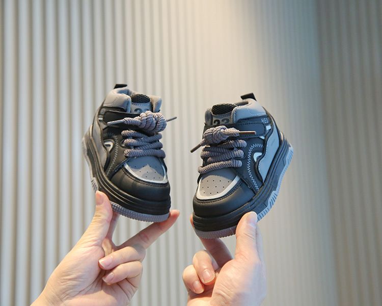 New Boys' Casual Board Shoes High Top Girls' Bread Shoes Soft Soled Baby Shoes_voghion.com