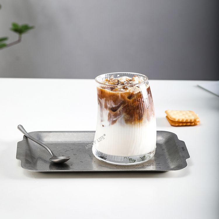Tazza da caffè in vetro per cocktail, bevanda, tè, succo e vela a righe, INS Creative Crescent_voghion.com
