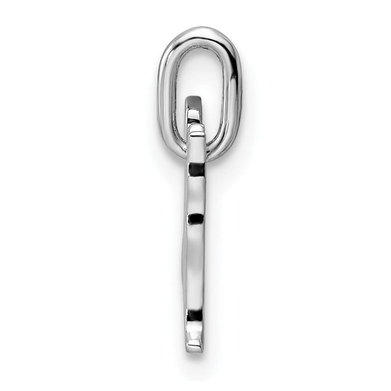 Sterling Silver Rhodium-plated Cat W/Heart Pendant_voghion.com