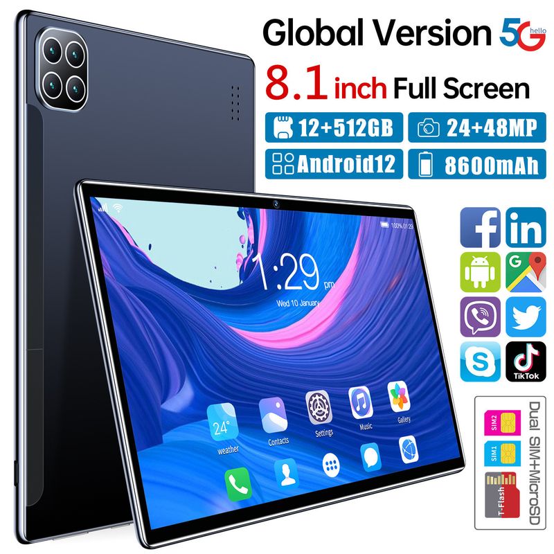 8-Zoll-Android-Tablet mit hochauflösendem Glas, GPS, Bluetooth, Dual-Card-3G-Telefonie_voghion.com