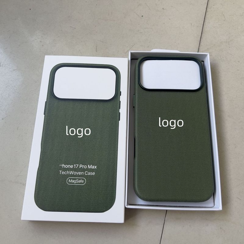 Custodia compatibile in pelle per iPhone Pro Max, con texture in fibra, magnetica e animazione, 17 Air_voghion.com