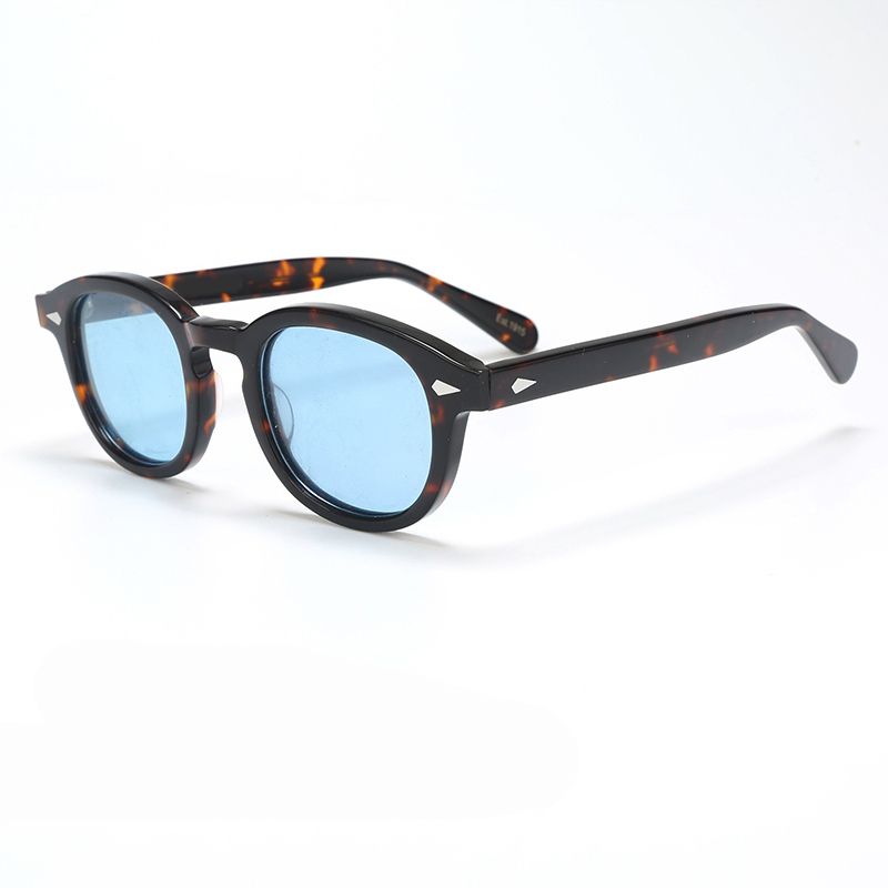 Modische polarisierte Sonnenbrille für Herren und Damen im Johnny Depp-Lemtosh-Stil, Retro, runder Acetatrahmen, UV400-Linse, Oculos_voghion.com
