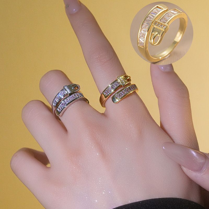 Kreative trendige coole Gürtelschnalle für Frauen Leichter Luxus High-End Open Personality Knuckle Ring_voghion.com