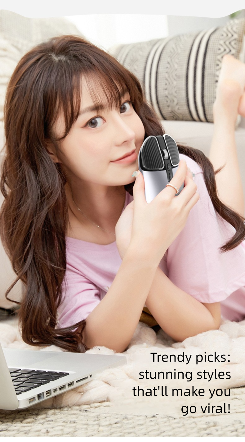 Kabellose Bluetooth-Dual-Mode-Maus für Büro und Business, mechanische, geräuscharme Metallmaus – das perfekte Geschenk!_voghion.com