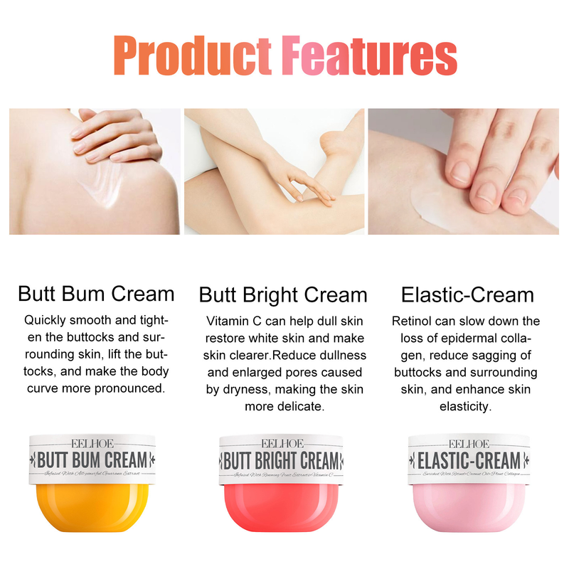 EELHOE Highlights Body Shows Curve, lyftande och uppstramande höfter, Peach Hip Beauty Massage Cream_voghion.com