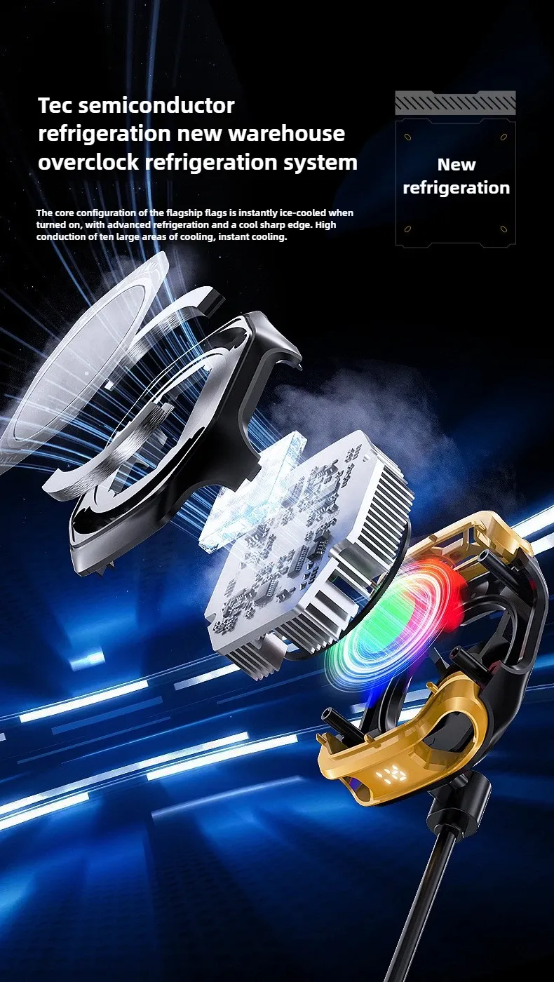 MEMO CX12 Mobile Phone Cool Heat Sink AI Semiconductor With Battery Digital Display Cooling Radiator For IOS Android_voghion.com