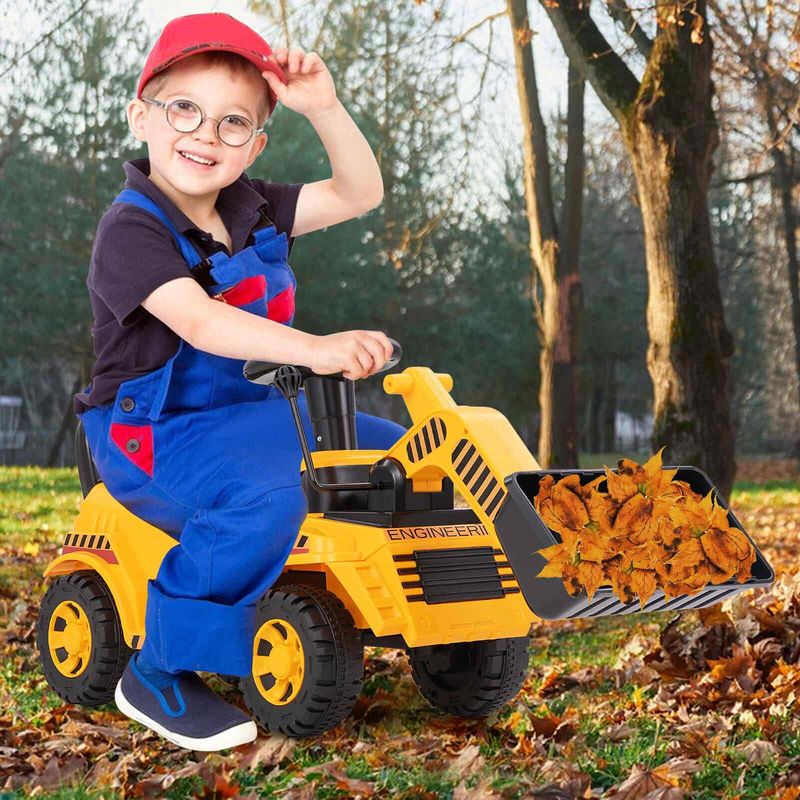 Toddlers Bulldozer Digger Toy Kids Ride On Excavator Construction Vehicle_voghion.com