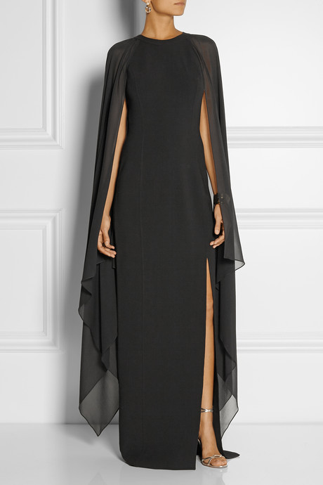 Vestido largo sin mangas del vestido de noche del mantón de la gasa de las mujeres_voghion.com