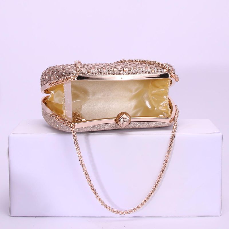 Women's Bags Hand Held Dinner Dumpling Shaped Double Sided Large And Small Square Diamond Double Chain Party Handbag Spot Wholesale_voghion.com