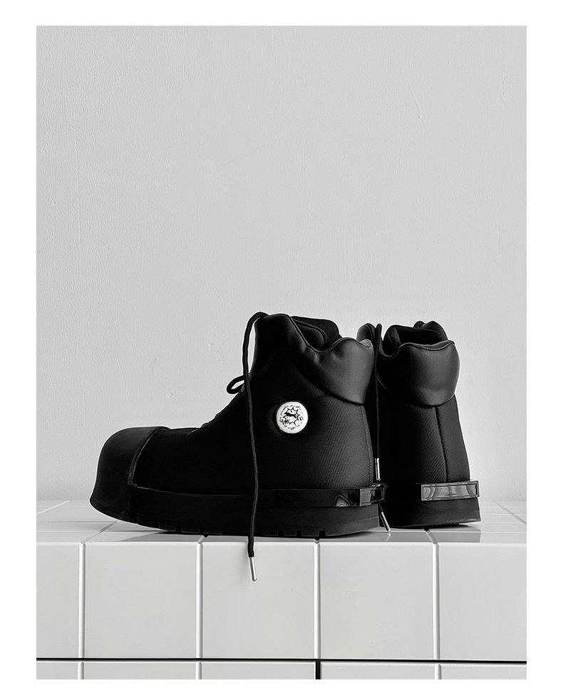 Herrenschuhe Big Head High Top Schuhe Männer und Frauen Dicke Unterseite Erhöhung Martin Stiefel Nischen High Street Style Board Schuhe Paar Brot Schuhe_voghion.com