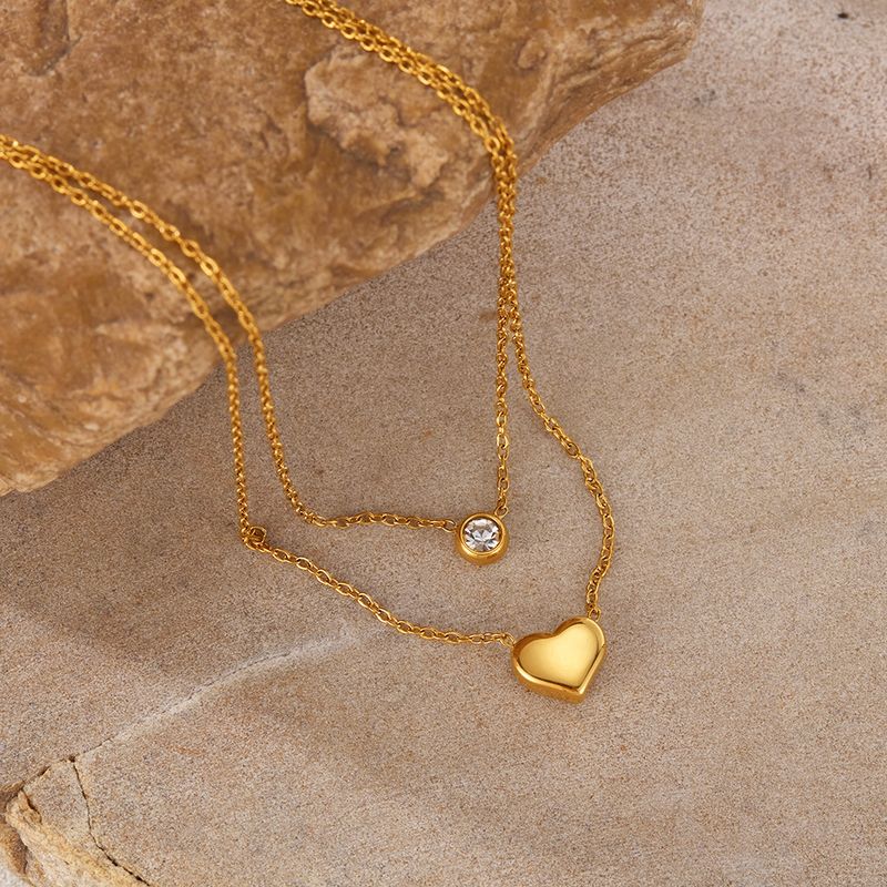 Collana da donna in acciaio inossidabile con design di nicchia, catena a doppia clavicola in acciaio al titanio e gioielli alla moda_voghion.com