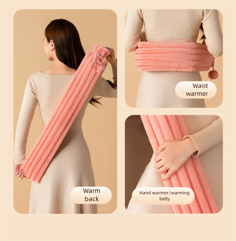 Extra Long Plush Hot Water Bottle, Large Capacity Explosion-Proof Warmer For Bed, Winter Thickened Comfort For Cramps_voghion.com