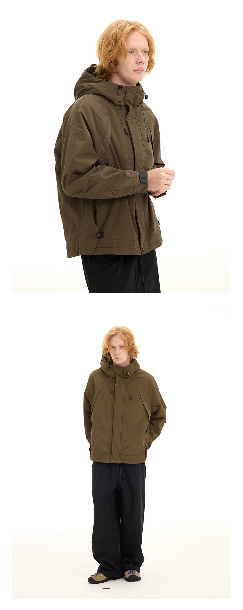 UNF Winddichte, warme Cleanfit-Jacke mit Kapuze, lockerer Passform, gefütterter Schnitt, verdickter Baumwollmantel für Herren, Herbst/Winter_voghion.com