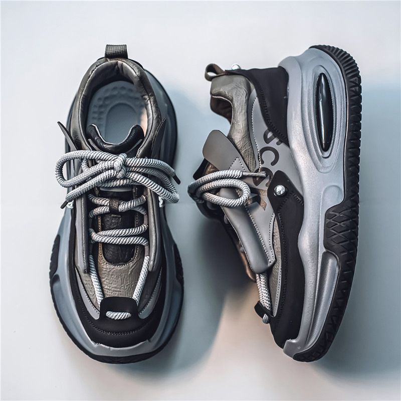 Scarpe da ginnastica alla moda da uomo in stile coreano, primavera e autunno 2025, con suola spessa, taglia grande45464748_voghion.com