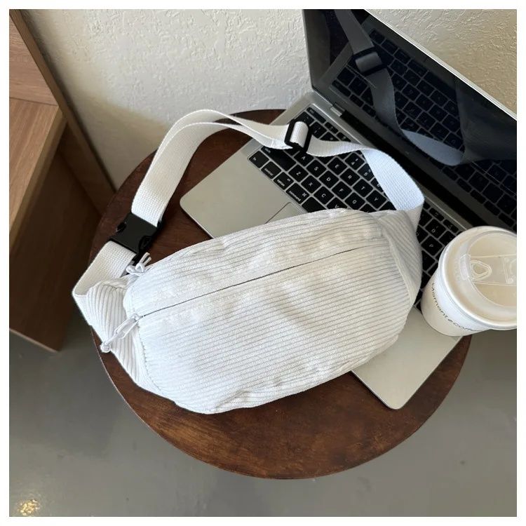 Borsa a tracolla da donna in velluto a coste, in tela, per studenti, 2025, marsupio, alla moda, con cintura a banana per telefono femminile_voghion.com