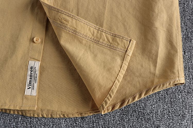 Camicia a maniche lunghe di ispirazione vintage - Twill di cotone con cuciture a contrasto (M-2XL, 11 colori, vestibilità slim, essenziale per tutti i giorni)_voghion.com