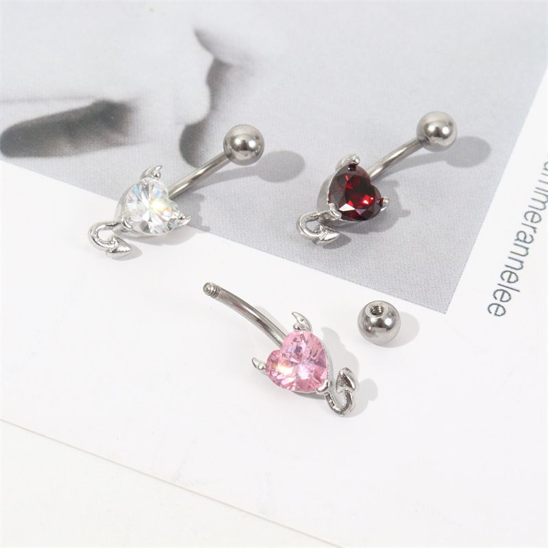 moda nuovo anello ombelico piccolo diavolo chiodo ombelico acciaio inossidabile zircone ombelico all'ingrosso gioielli puntura_voghion.com