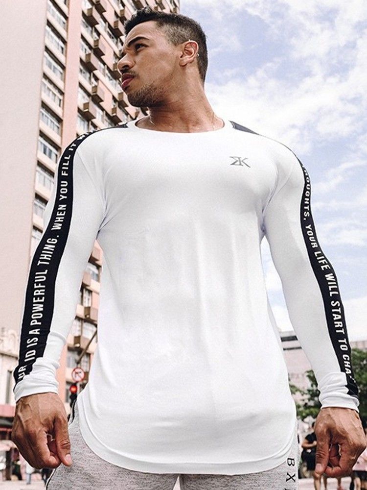 Muscle Fitness Partner Αναπνεύσιμο ελαστικό κολάν που απομακρύνει τον ιδρώτα, γρήγορο στέγνωμα, γυμναστική, μακρυμάνικο μπλουζάκι με βάση_voghion.com