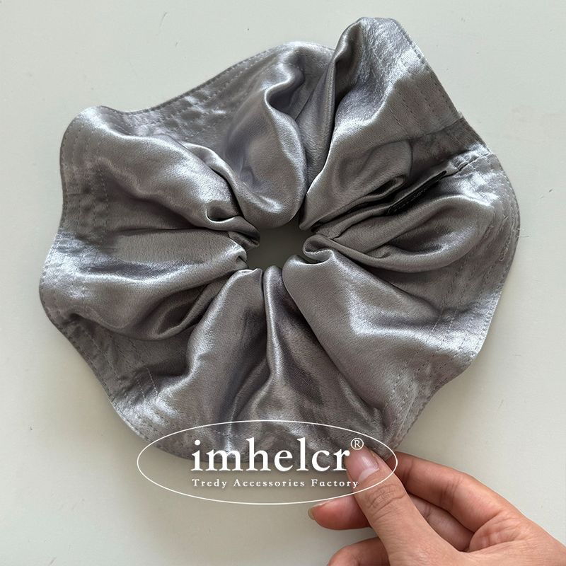 Anello per capelli giapponese e coreano Ins, grande, tinta unita, morbido, in raso, per intestino crasso, alla moda e semplice, con corda per capelli a sfera bassa e temperamento di alta qualità._voghion.com