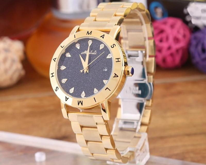 Mary/Full Sky Star Diamond Solid Color Acciaio Donna Orologio Casual Moda Quarzo Versatile con Doppio Pulsante_voghion.com