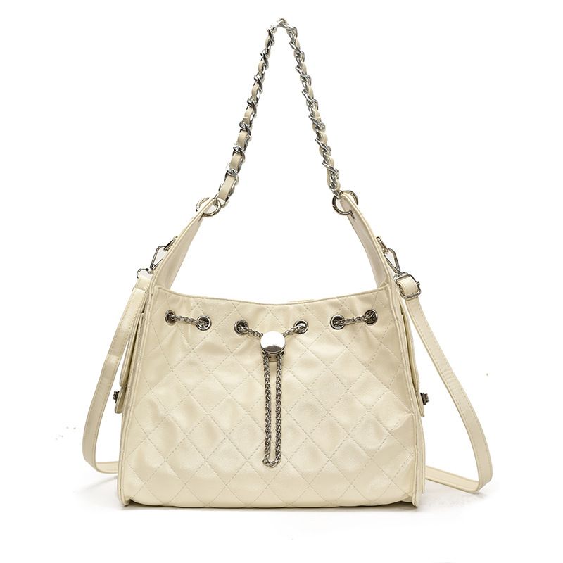 Borsa a tracolla trapuntata monospalla sottobraccio 2025, grande capacità, alla moda, con coulisse e catena, per donna_voghion.com